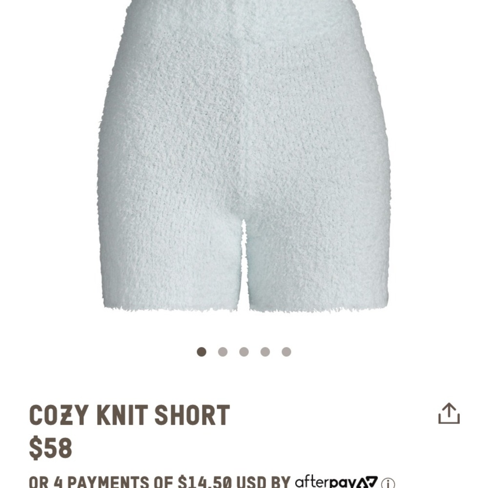 SKIMS aqua cozy knit shorts sold out online!
